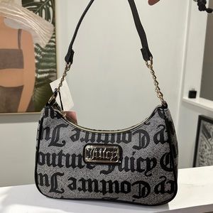 Juicy Couture Statement Shoulder Bag - Black Beige